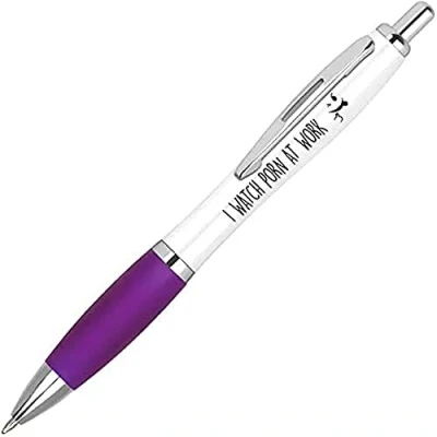 Image of Cheeky Chops Rude Pens Office Desk Accessories (Pen 41) I Watch Porn at Work