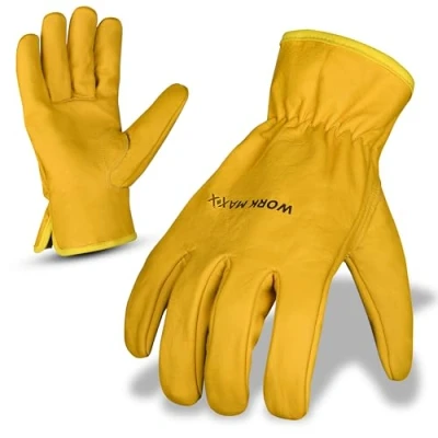 Image of WORK MAXX heavy duty Gardening Gloves for Men and Women Tough, Thorn Proof Comfortable Breathable Mens Protective Garden with Strong Grip (MUSTARD, XL)
