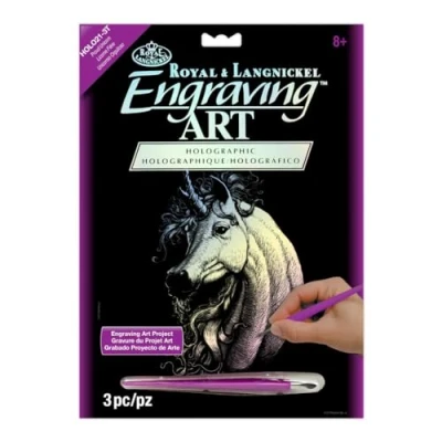 Image of Royal &amp; Langnickel 8 x 10 inch Proud Unicorn Pre Printed Holographic Foil Set