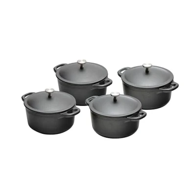 Image of 10cm Mini Cast Iron Casserole Dishes (Set of 4)