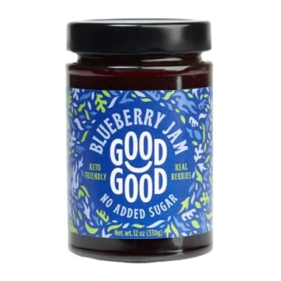 Image of GOOD Sweet Blueberry Jam Keto Friendly Low Calorie Without Added Sugars Vegan Gluten Free Preserves