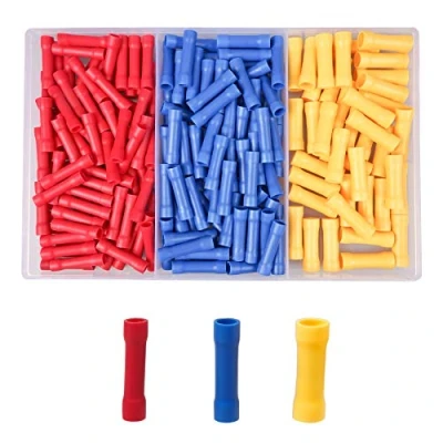 Image of YEYIT 200Pcs Butt Connector, Electrical Terminals Crimp Connectors Wire Connectors, Insulated Cable Set Crimping Tool