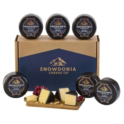 Image of Snowdonia Cheese Company Black Bomber Extra Mature Cheddar Multipack Truckle Box 6 x 200g