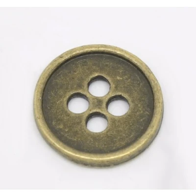 Image of 10 pcs Metal Round 4 Hole Antique Bronze Vintage Colour 15mm Sewing Buttons