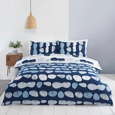 Image of Rapport Home Truro Mircrofibre Kingsize Reversible Duvet Cover Set Blue