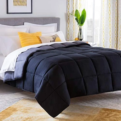 Image of Linenspa 4 Seasons Microfibre Duvet All Season Ultra Soft 155 x 220 cm, Black/Graphite