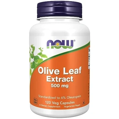 Image of Now Foods, Olive Leaf Extract, 500mg, Oleuropein, High Dose, 120 Vegan Capsules, Lab Tested, Soy Free, Gluten Vegetarian, Non GMO