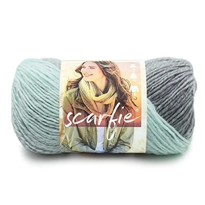 Image of Lion Brand Yarn 826 217 Scarfie Yarn, Mint/Silver,21.59 x 12.065 cm