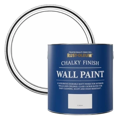 Image of Rust Oleum White Matt Emulsion Wall Paint Cotton (White) 2.5L
