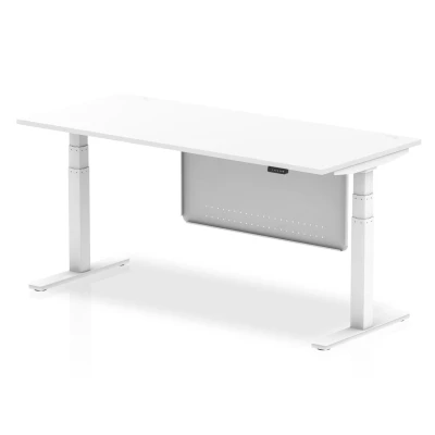 Image of Air 1800 x 800mm Height Adjustable Desk White Leg Modesty Panel