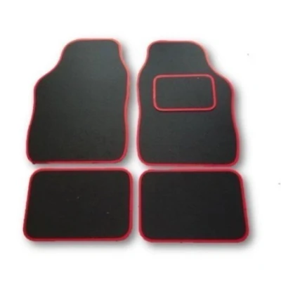 Image of rhinos autostyling FOR Toyota Yaris (2006 2011) UNIVERSAL CAR FLOOR MATS BLACK WITH RED EDGING 4 PIECE SET