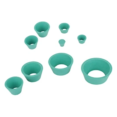 Image of 9Pcs Rubber Filter Adapter Cone Silicone Funnel Flask Filtration Set Cones Stopper Buchner