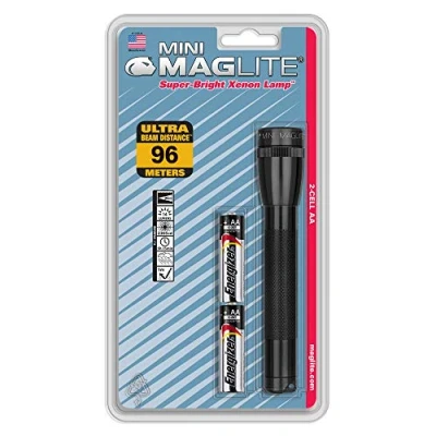 Image of Maglite M2A016L Mini Mag AA Cell Torch in Blister Pack Black