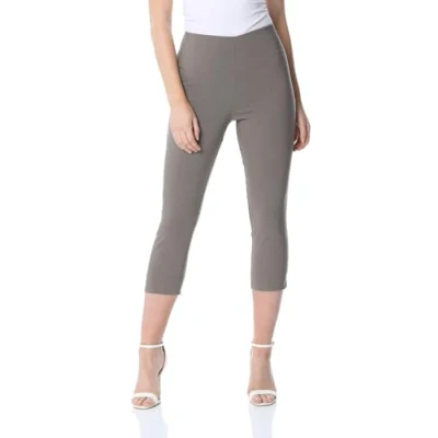 Image of Roman Womens Cropped Stretch Trouser Chocolate Size 20 UK