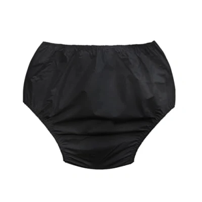 Image of Ladies Plain White Waterproof Incontinence Briefs Pants Knickers (Small, Black)