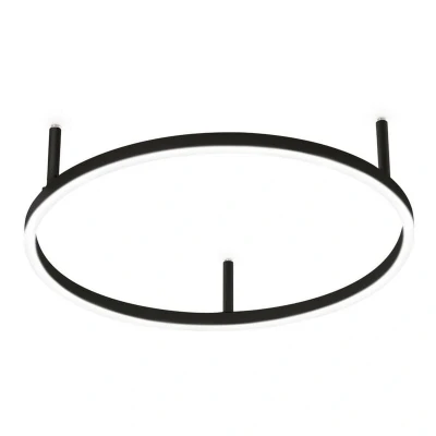 Image of Oracle Slim Non Dim Round 50cm Integrated Led Semi Flush Light Black 3000K