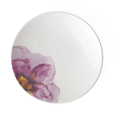 Image of Villeroy &amp; Boch Rose Garden Coupe Breakfast Plate, 21 x 2.5 cm, Premium Porcelain, White/Pink