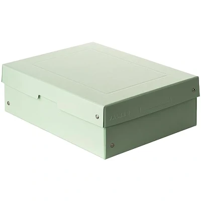 Image of Falken Original PureBox Pastel Made in Germany 100 mm High DIN A4 Green Storage Box with Lid of Sturdy Cardboard Vegan Gift Transport All Purpose