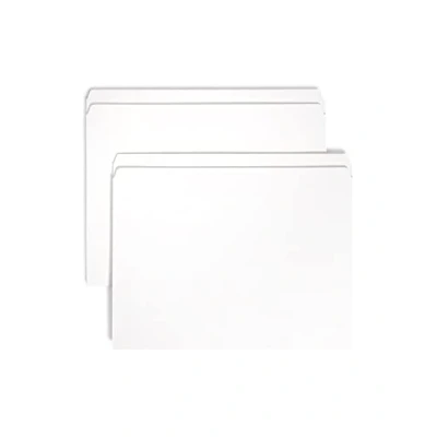 Image of Smead File Folder, Reinforced Straight Cut Tab, Letter Size, White, 100 per Box (12810)