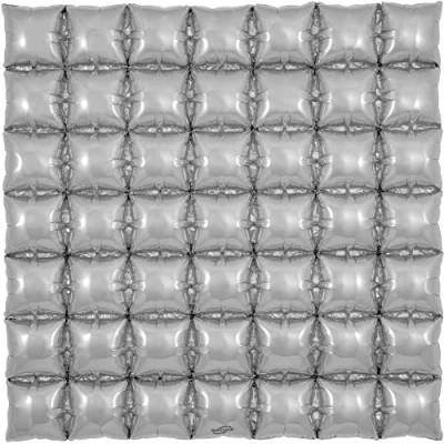 Image of Oaktree 36&quot; Silver 7x7 Waffle Foil Balloon Packaged