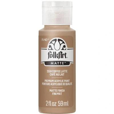 Image of FolkArt Acrylic Paint in Assorted Colors (2 Ounce), 2559 Coffee Latte, 2 Fl Oz (Pack of 1)