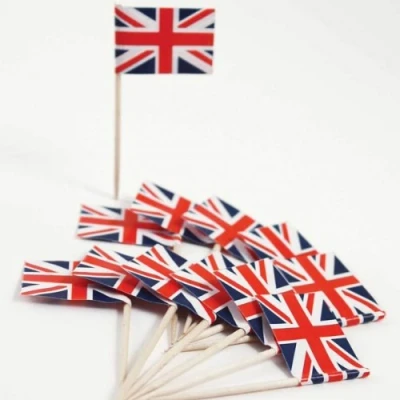 Image of Amscan 50 Piece Pride Passion Party GB Union Flag Picks Accessory