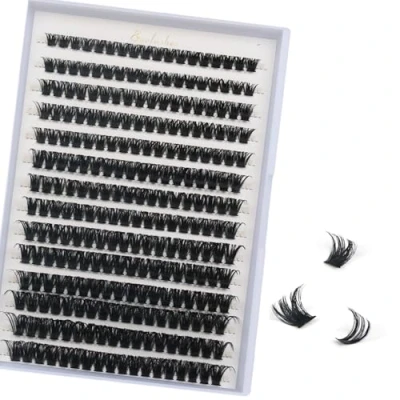 Image of FANDIQ Cluster Lashes D Curl Individual Eyelashes Natural Lash Clusters Fluffy 252PCS Individual Lashes 8 16mm Mix Extensions (80D 16mm)