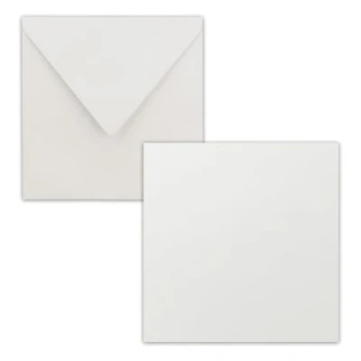 Image of FarbenFroh® by Gustav Neuser® Pack of 25 Simple Square Cards 15 x cm with Envelopes in Light Grey for Greeting etc.