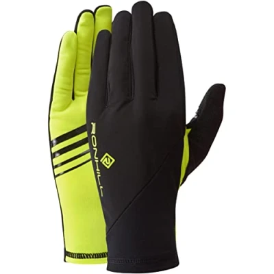 Image of RONHILL Running, Wind Block Glove, Black/Fluo Yellow, S