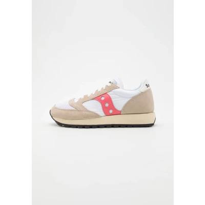 Image of Saucony Men&#039;s Jazz Original Vintage Sneaker, White Pink, 7.5 UK