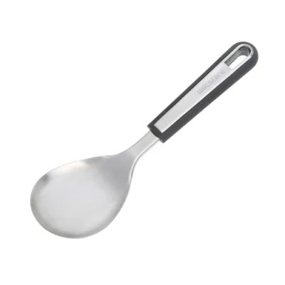 Image of Wiltshire Aspire Rice Spoon, Stainless Steel, Stirring &amp; Serving Utensil, Paddle, Anti Slip Soft Touch Handle, Grey Silver, 26.5x7.8x2.5cm