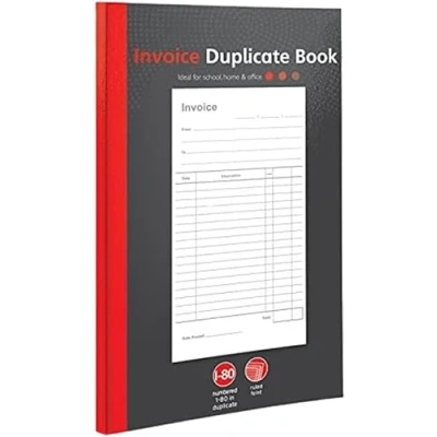 Image of 1 80 Pages Numbered Invoice Duplicate Book, Full A5 Size Book for Business, Home, Office, Shop and Warehouse