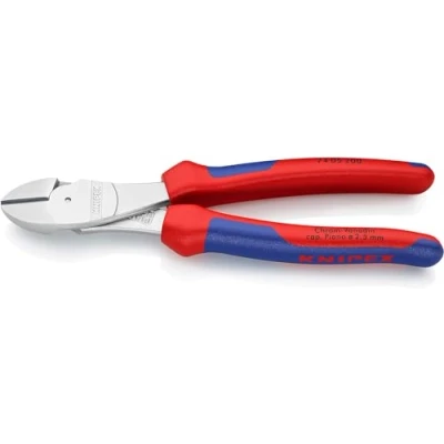 Image of Knipex High Leverage Diagonal Cutter chrome plated, with multi component grips 200 mm (self service card/blister) 74 05 SB