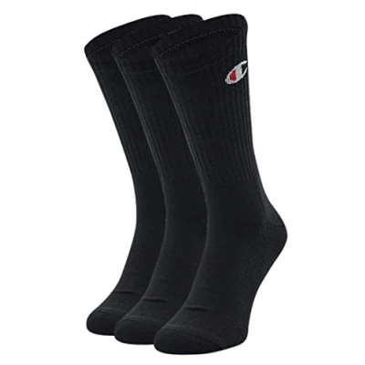 Image of Champion Unisex Core 3pp Crew Ankle Socks, Nero, 5 Mar UK