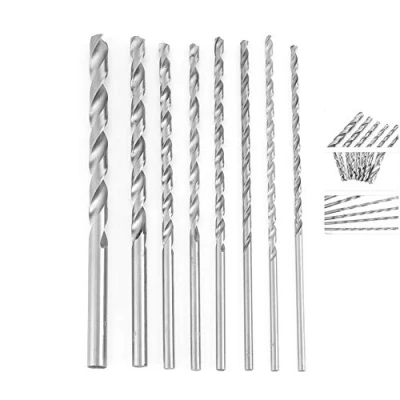 Image of Drill Bit Set, 4 10mm Extra Long High Speed Steel Straight Shank Twist Durable Tool Hand Machine Assortment 8pcs