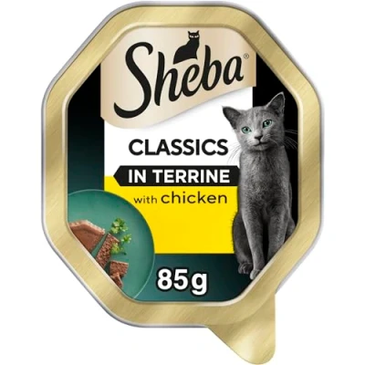 Image of Sheba Classics Cat Food Tray with Chicken in Terrine 2x11x85g