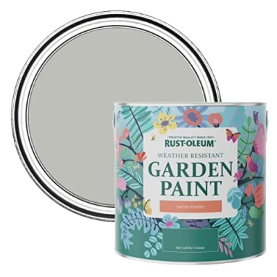 Image of Rust Oleum Grey Mould Resistant Garden Paint In Satin Finish Flint 2.5L