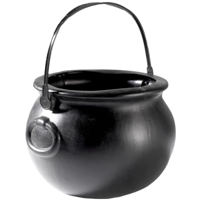 Image of Smiffys Cauldron, Black 13cm High, Halloween Fancy Dress Accessory, Accessories Up decorations