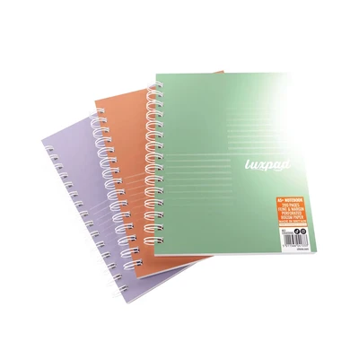 Image of Silvine Luxpad Assorted Metallic A5 FSC Wirebound Notebook Lined (200 Pages) Pack of 3