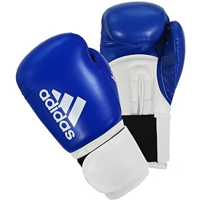 Image of adidas Unisex&#039;s Boxing Gloves Men Women Kids Sparring Training Hybrid 100 6oz 8oz 10oz 12oz 14oz 16oz, Blue, 14 oz