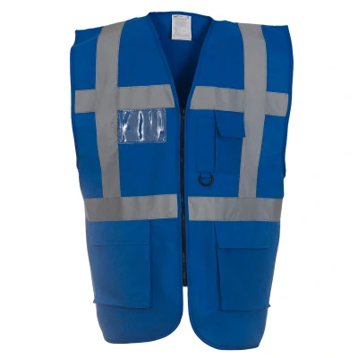 Image of Yoko Men&#039;s Yk002/Hvw801 Multi Functional Executive Hi Vis Waistcoat Para Grn/Yell, Medium