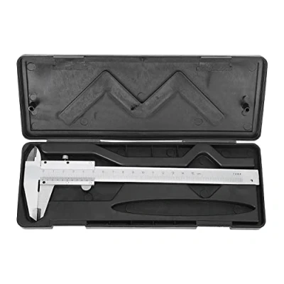 Image of Nikou Vernier Caliper, 0mm 150mm Carbon Steel Micrometer Measuring Tool, Gauge Width Caliper Precision Ruler Durable Tool in Protective Box