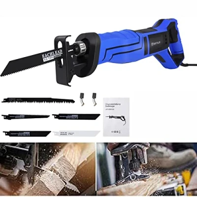 Image of Powerful Reciprocating Saw, 900W Electric Saw Variable Speed 0 2800RPM with 5 Blades, 20mm Stroke Length, Tool Free Blade Change Sabre Garden for Wood Metal Plastic Cutting