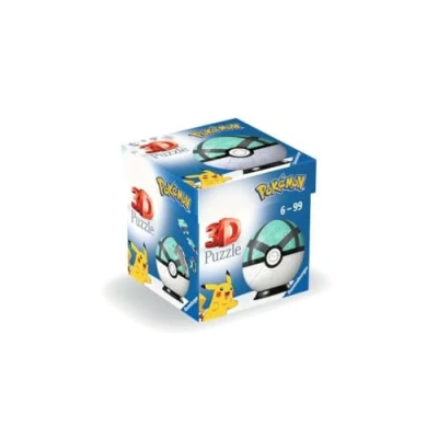 Image of Ravensburger Pokemon Pokeball Net Ball 3D Jigsaw Puzzle for Adults and Kids Age 6 Years Up 54 Pieces No Glue Required, Verde