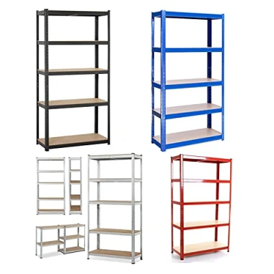 Image of DayPlus 5 Tier Garage Shelves Shelving Shelf Unit Racking Boltless, Bookshelf Storage Kitchen with Stable Steel Structure, 875 Kgs Capacity, 150 x 70 30 cm, Black