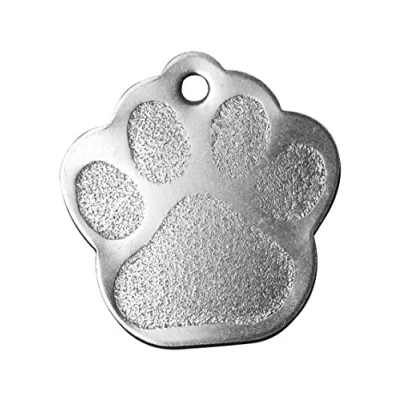Image of BWM Stainless Steel Personalized Pet ID Tags Dog Tag for Pets Laser Engraved &amp; Personalised Dogs Cats Durable, Strong Deeply Small, Paw Print