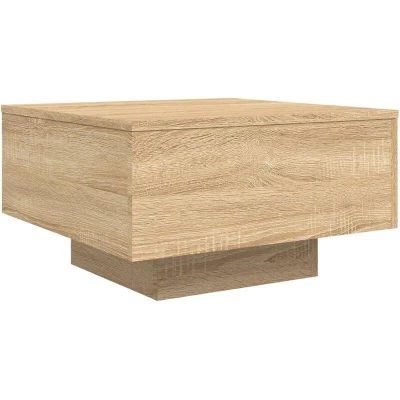 Image of vidaXL Coffee Table with LED Lights Sonoma Oak 55x55x31 cm