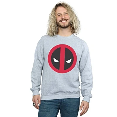 Image of Marvel Men&#039;s Deadpool Large Clean Logo Sweatshirt Sport Grey