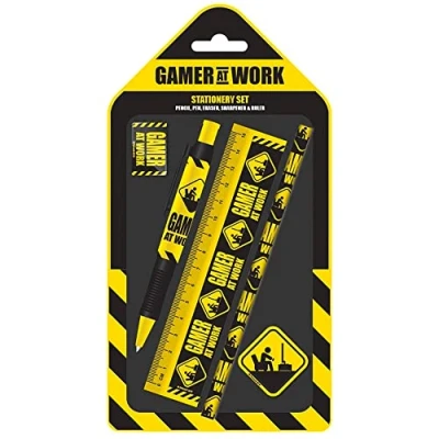 Image of Pyramid Generic Gamer At Work Stationery Set, Black, 1.6 x 8.5 22 cm
