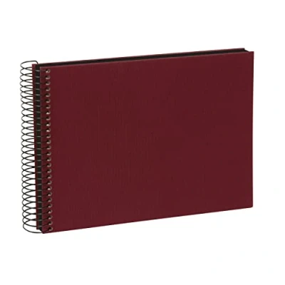 Image of goldbuch Bella Vista, Linen Memory, Spiral Bound, 40 Book for Gluing, Photo Album, Canvas, Bordeaux (Black Pages), 23x17 cm